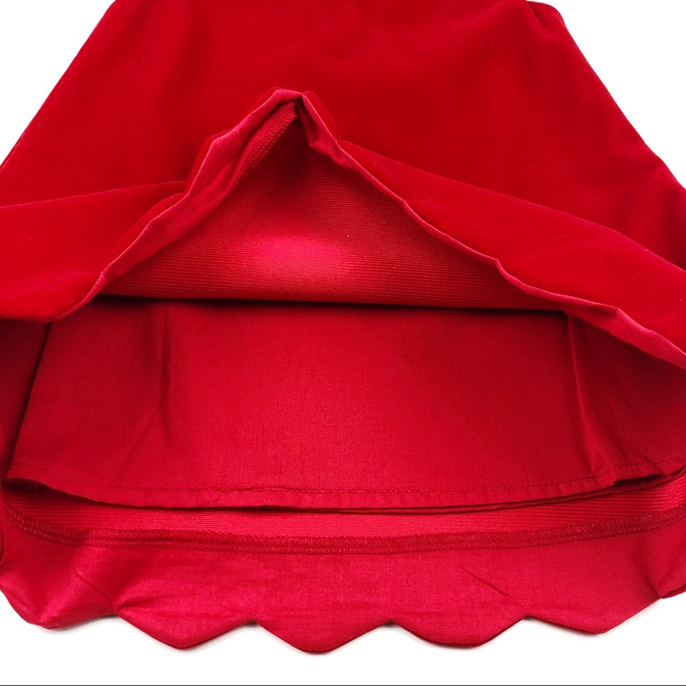 Carriage Boutique Red Velvet Scallop Hem Dress 18M - Picture 5 of 10